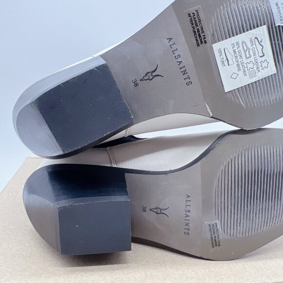 AllSaints Vally Women’s Chelsea Ankle Boots White Leather Western EU 36 US 6 - Picture 10 of 12